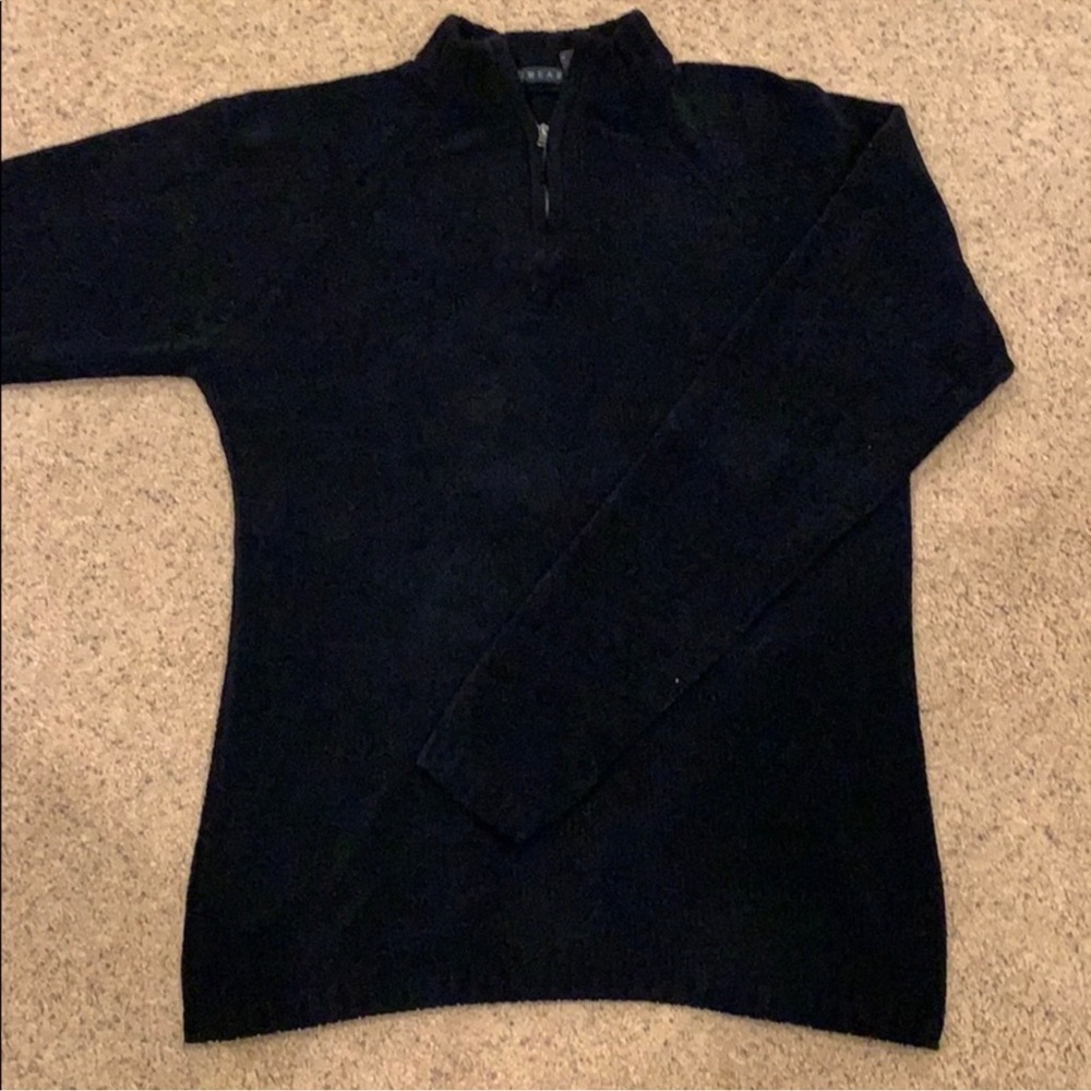 SQWEAR Large Men's Black Quarter Zip-Up Sweater